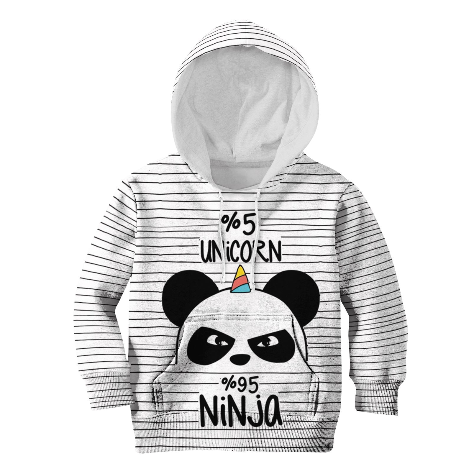 5% Unicorn 95% Ninja Custom Hoodies T-shirt Apparel HD-UNI110112K kid 3D apparel Kid Hoodie S/6-8 