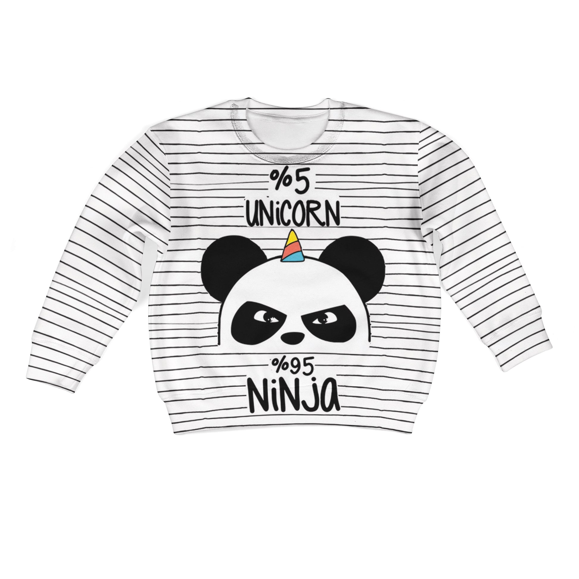 5% Unicorn 95% Ninja Custom Hoodies T-shirt Apparel HD-UNI110112K kid 3D apparel Kid Sweatshirt S/6-8 