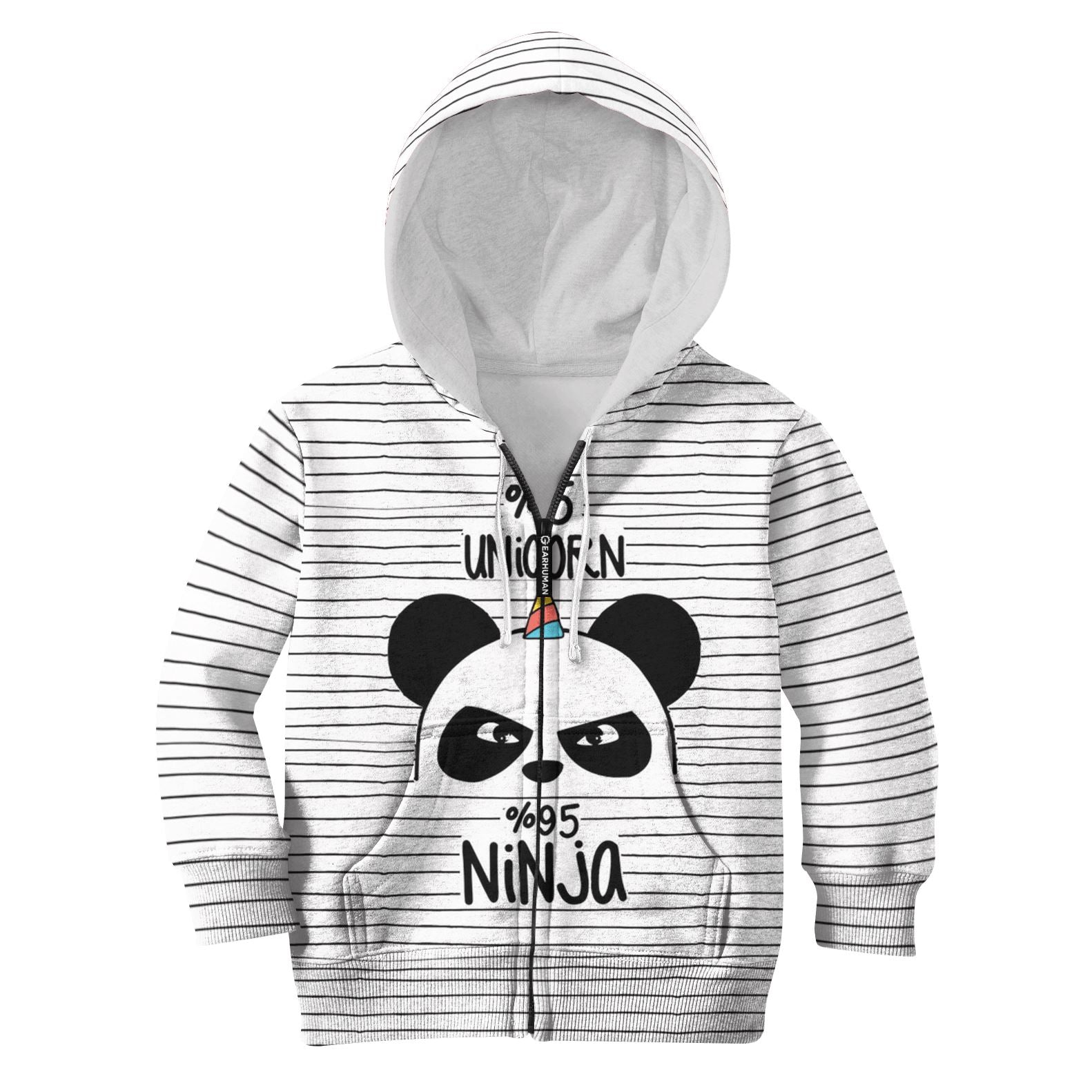 5% Unicorn 95% Ninja Custom Hoodies T-shirt Apparel HD-UNI110112K kid 3D apparel Kid Zip Hoodie S/6-8 