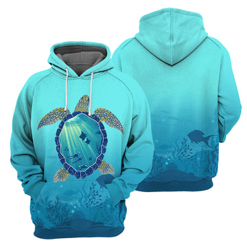 Gearhumans Scuba Diving Turtle - 3D All Over Printed Shirt