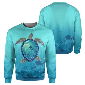Gearhumans Scuba Diving Turtle - 3D All Over Printed Shirt