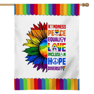 Gearhumans 3D LGBT Pride Kindness Peace Equality Custom Flag