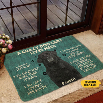 Gearhumans 3D A Crazy Dog Lady Lives Here Newfoundland Custom Name Doormat