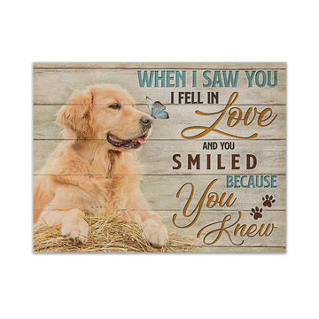 Gearhumans 3D When I Saw You Golden Retriever Custom Canvas