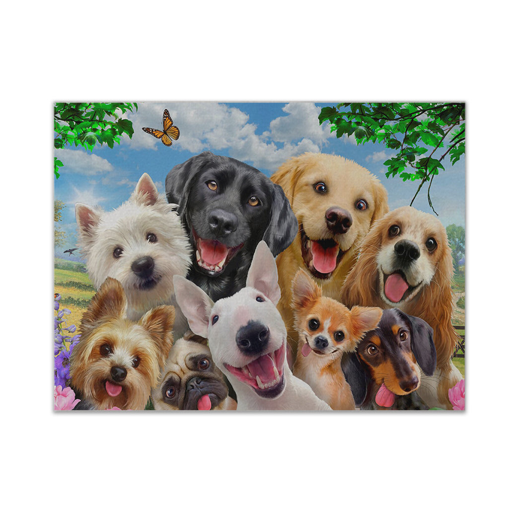 Gearhumans 3D Happy Dogs Day Custom Canvas