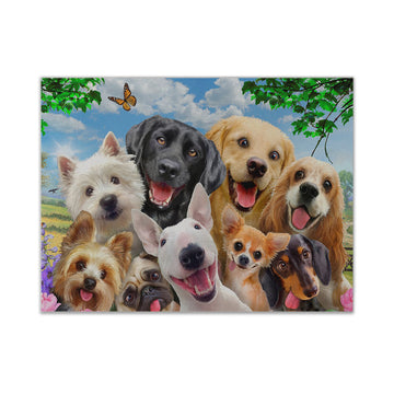 Gearhumans 3D Happy Dogs Day Custom Canvas