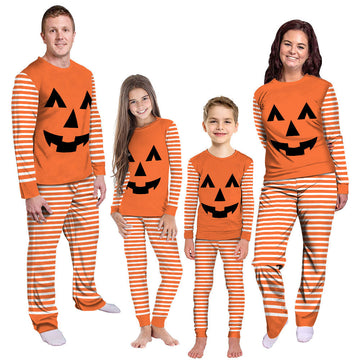 Gearhumans 3D Trick Or Treat Pumpkin Custom Family Pajamas