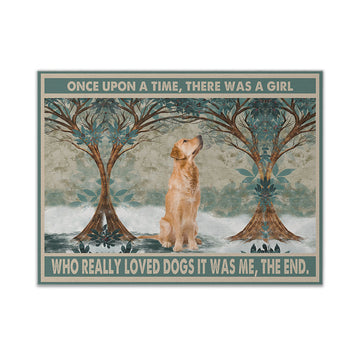 Gearhumans 3D Golden Retriever Once Upon A Time Custom Canvas