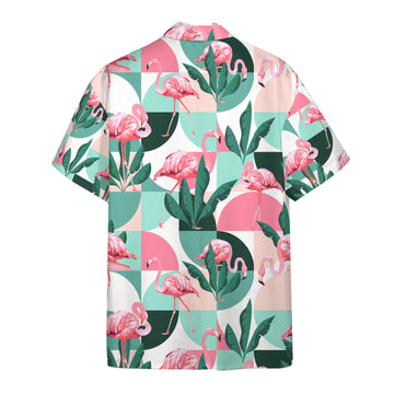 Gearhumans 3D Flamingo Exotic Patchwork Patterns Custom Hawaii Shirt