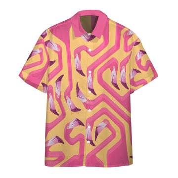 Gearhumans 3D Pink Flamingo Maze Custom Hawaii Shirt