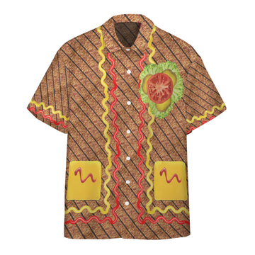 Gearhumans 3D Halloween Burger Costume Custom Hawaii Shirt