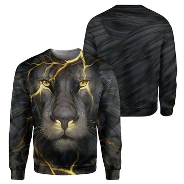 Gearhumans Black Lion - 3D All Over Printed Shirt