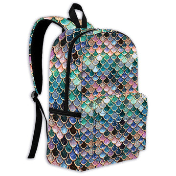 Gearhumans 3D The Most Blue Sparkle Mermaid Tail In The Ocean Custom Backpack