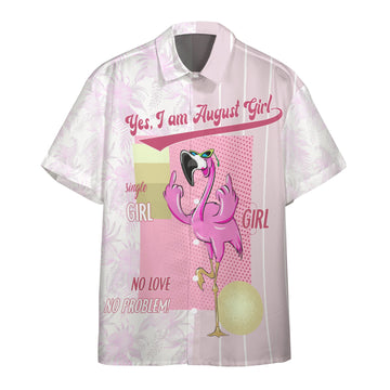 Gearhumans 3D Yes I Am Fabulous Flamingo Birthday Month Birthday Custom Text Hawaii Shirt