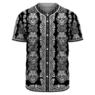 Gearhumans 3D Sugar Skull Pattern Custom Jersey Shirt