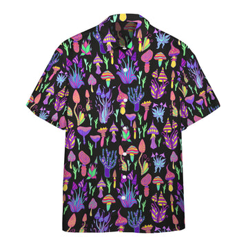 Gearhumans 3D Trippy Shrooms Hippie Fashion Custom Hawaii Shirt