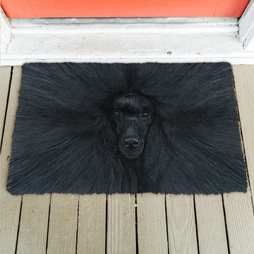 Gearhumans 3D Black Poodle Custom Doormat