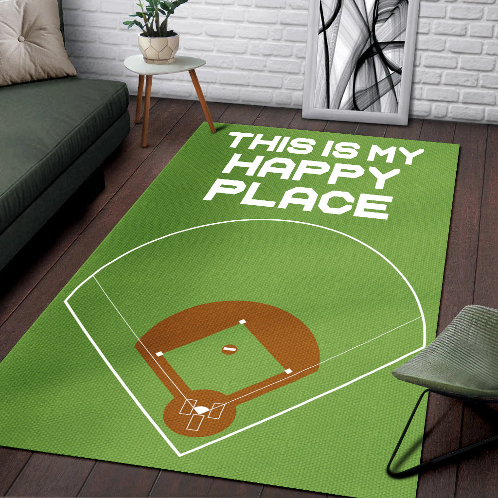 Softball Entry Rug Gearhumans This Is My Happy Place - Softball Rug