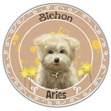 Gearhuman 3D Dog Aries Zodiac Sign Custom Name Round Rug
