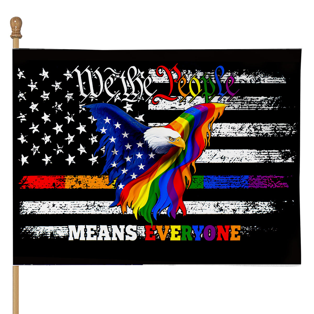 Gearhumans 3D LGBT Pride Eagle Custom Flag