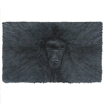 Gearhumans 3D Black Poodle Custom Doormat