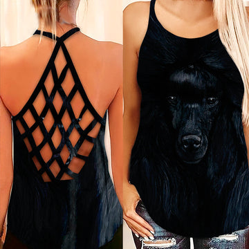 Gearhumans 3D Black Poodle Custom Hollow Camisole