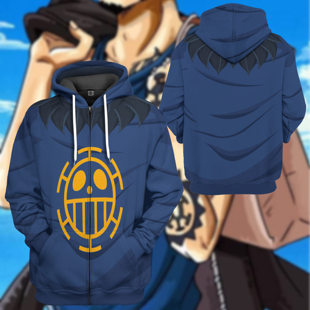 Kuning Law One Piece Hoodie Trafalgar Law Sweater Gearhumans