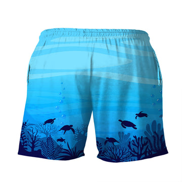 Gearhumans 3D Sea Turtle Beach Short