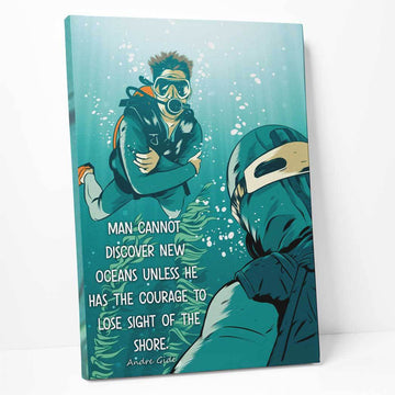 Gearhumans 3D Scuba Diving Lose Sight Of The Shore Canvas