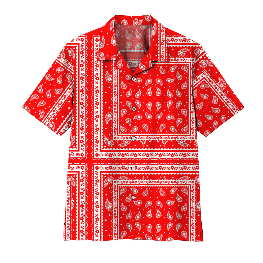 Gearhumans 3D Red Paisley Bandana Hawaii Shirt