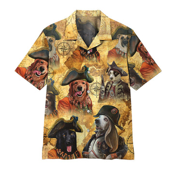 Gearhumans 3D Pirate Dogs Hawaii Shirt