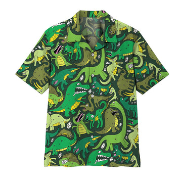 Gearhumans Dinosaur 3D Hawaii Shirt
