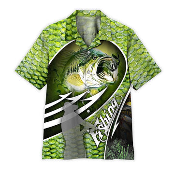 Gearhumans 3D Bass Fishing Hawaii Shirt
