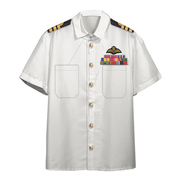 Gearhumans 3D Custom White Uniforms Of The Royal Navy Hawaii Shirt