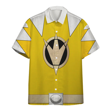Gearhumans 3D Power Ranger Yellow Dino Thunder Hawaii Shirt