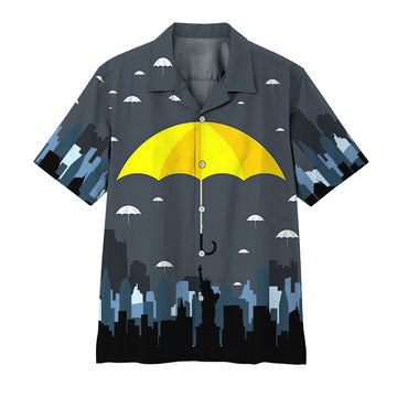 Gearhumans 3D Yellow Umbrella Hawaii Shirt