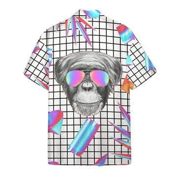 Gearhumans 3D Holographic Monkey Hawaii Shirt