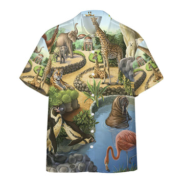 Gearhumans 3D Zoo Animal Hawaii Shirt