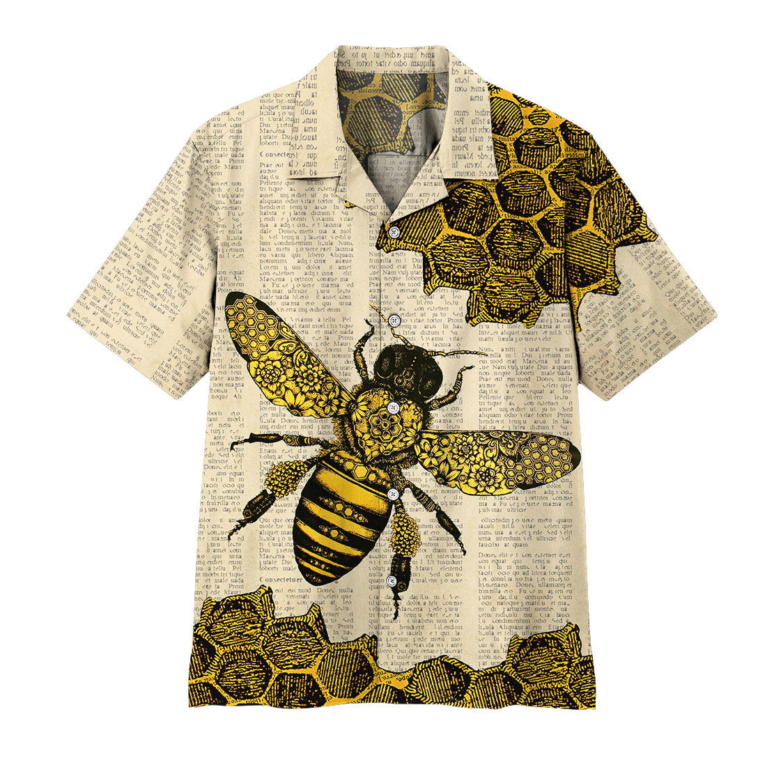 Gearhumans 3D Bee Hawaii Shirt