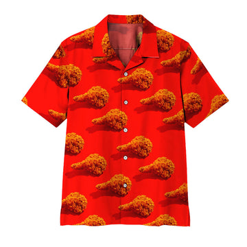 Gearhumans 3D Fried Chicken Hawaii Shirt