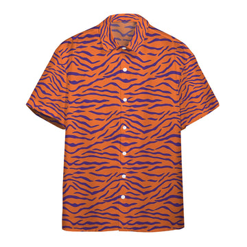 Gearhumans 3D Clemson Tiger Stripe Custom Hawaii Shirt