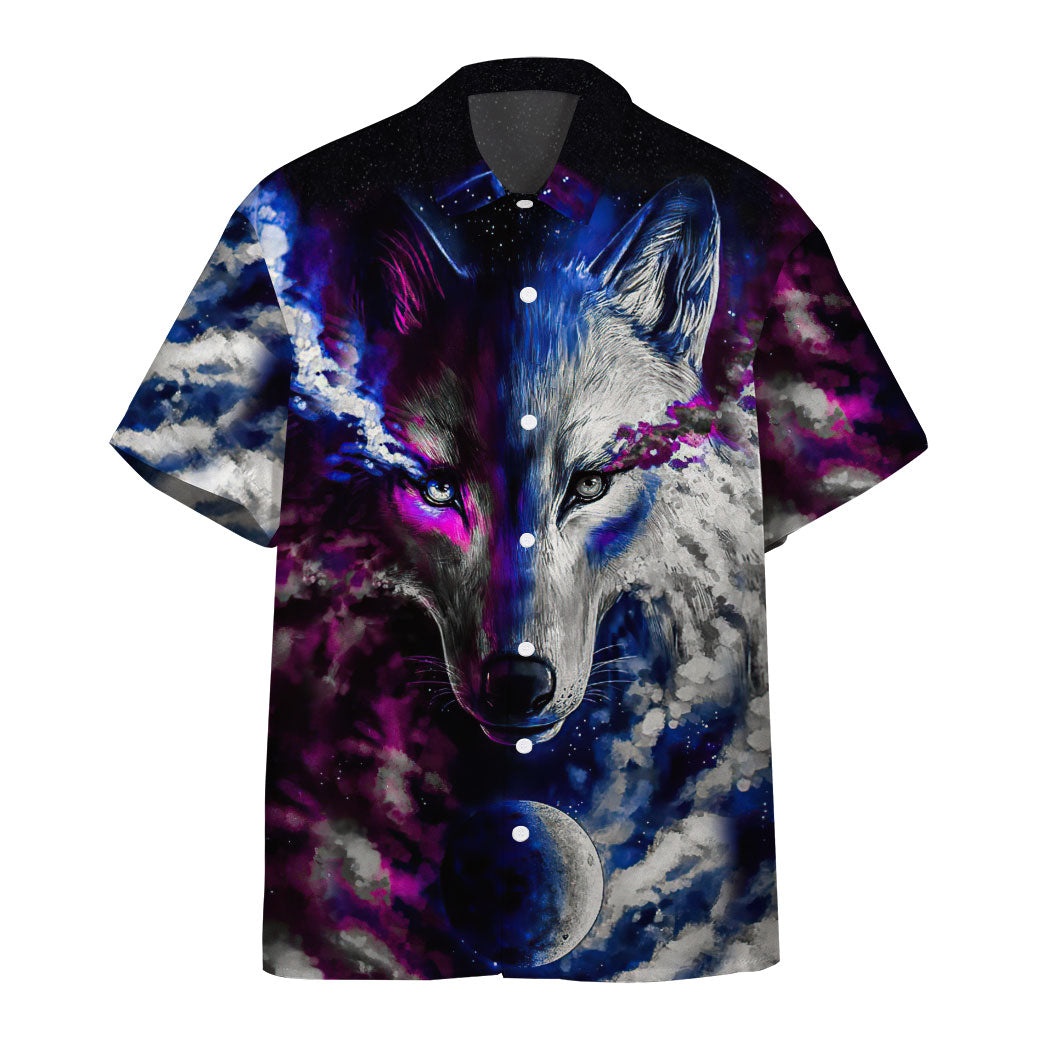 camisa de desenho arte game horizon personalizado -... Gearhumans 3D Fantasy Wolf Custom Hawaii Shirt