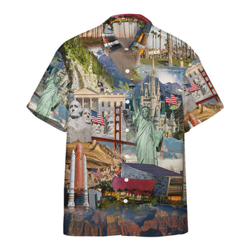 Gearhumans 3D America Famous Landmarks Custom Hawaiian Shirt