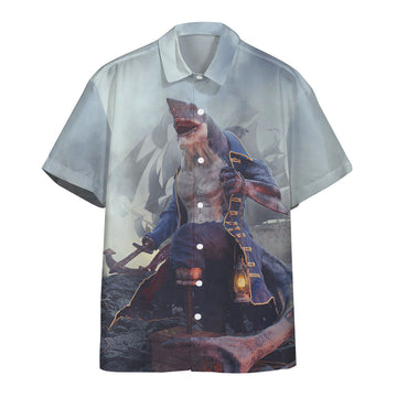 Gearhumans 3D Captain Pirate Shark Custom Hawaii Shirt