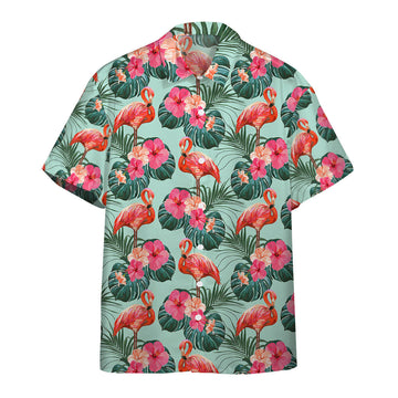Gearhumans 3D Flamingo Beautiful Summer Floral Custom Hawaii Shirt