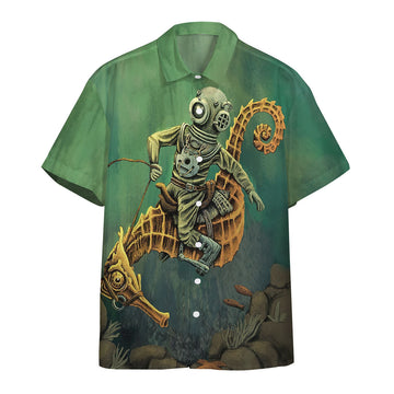 Gearhumans 3D Deep Sea Cowboy Custom Hawaii Shirt