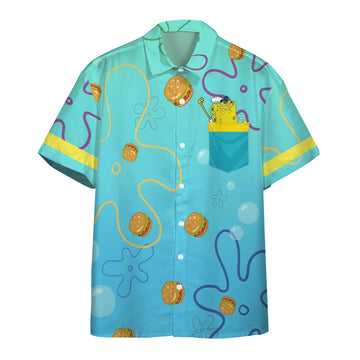 Gearhumans 3D SpongeBob Krabby Patty Custom Hawaiian Shirt