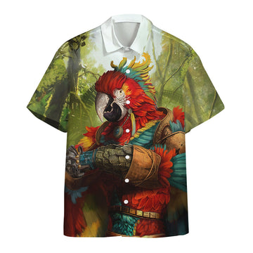 Gearhumans 3D Majestic Parrot Warrior Custom Hawaii Shirt