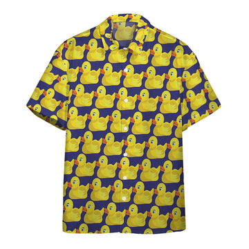 Gearhumans 3D Ducky Tie Pattern Custom Hawaii Shirt