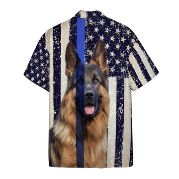 Gearhumans 3D American Police Dog Flag Hawaii Shirt